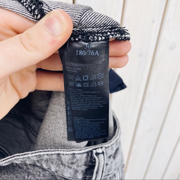 All Saints | Ava Studded Hem Straight Leg HR Jeans - Picture 14 of 15